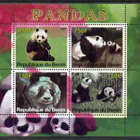 Benin 2007 Pandas perf sheetlet containing 4 values unmounted mint