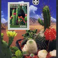 Benin 2008 Cacti perf s/sheet #2 containing 1 value (with Scout Logo) unmounted mint