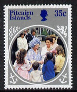 Pitcairn Islands 1985 Life & Times of HM Queen Mother 35c with wmk inverted unmounted mint SG 269w (gutter pairs price x2)