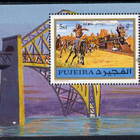 Fujeira 1971 Trains (Indians attacking train with Bridge in background) m/sheet unmounted mint (Mi BL 46A)