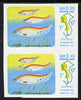 Laos 1983 Fish of Meking River 1k Clown Knifefish imperf pair unmounted mint SG 668var