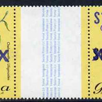 Guyana 1981 Royal Wedding (1st issue) $7.20 on $1 Flowering Plant (surch in blue) interpaneau gutter pair unmounted mint, SG 770d