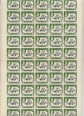 Bahawalpur 1949 S Jubilee of Accession 9p (Cotton) complete folded sheet of 50 unmounted mint, SG 41