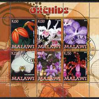 Malawi 2008 Orchids perf sheetlet containing 6 values fine cto used