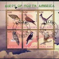 Malawi 2008 Birds of North America perf sheetlet containing 6 values fine cto used