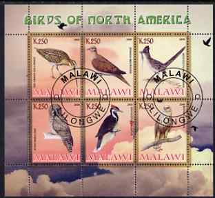 Malawi 2008 Birds of North America perf sheetlet containing 6 values fine cto used