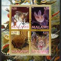 Malawi 2008 Bats perf sheetlet containing 4 values fine cto used