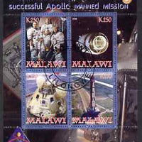 Malawi 2008 Apollo 40th Anniversary First Flight perf sheetlet containing 4 values fine cto used