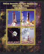 Malawi 2008 NASA 50th Anniversary perf sheetlet containing 4 values fine cto used
