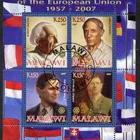 Malawi 2008 European Union 50th Anniversary perf sheetlet containing 4 values fine cto used