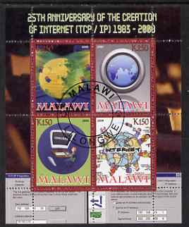 Malawi 2008 Internet 25th Anniversary perf sheetlet containing 4 values fine cto used