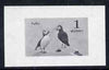 Calf of Man 1963 Puffin 1m imperf proof of central vignette in black with frame omitted, unmounted mint on gummed paper, as Rosen CA7