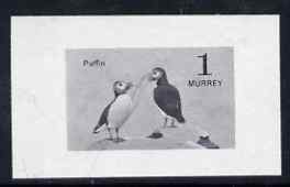 Calf of Man 1963 Puffin 1m imperf proof of central vignette in black with frame omitted, unmounted mint on gummed paper, as Rosen CA7