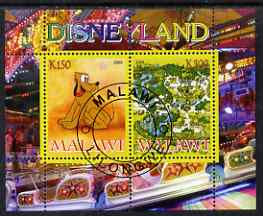 Malawi 2008 Disneyland perf sheetlet #1 containing 2 values fine cto used