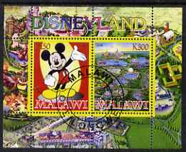 Malawi 2008 Disneyland perf sheetlet #2 containing 2 values fine cto used