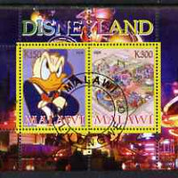 Malawi 2008 Disneyland perf sheetlet #3 containing 2 values fine cto used
