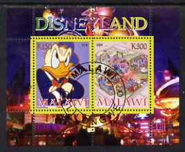 Malawi 2008 Disneyland perf sheetlet #3 containing 2 values fine cto used