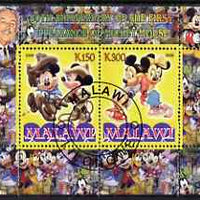 Malawi 2008 Disney - 80th Anniversary of Mickey Mouse perf sheetlet #4 containing 2 values fine cto used