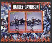 Benin 2008 Harley Davidson Motorcycles perf sheetlet containing 2 values fine cto used