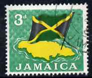 Jamaica 1964-68 National Flag & Map 3d fine cds used SG221