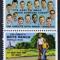 Cinderella - United States Boys Ranch, Amarillo, Texas se-tenant set of 2 labels unmounted mint (horiz labels)