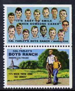 Cinderella - United States Boys Ranch, Amarillo, Texas se-tenant set of 2 labels unmounted mint (horiz labels)