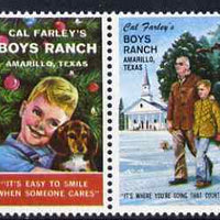 Cinderella - United States Boys Ranch, Amarillo, Texas se-tenant set of 2 labels unmounted mint (vert labels)