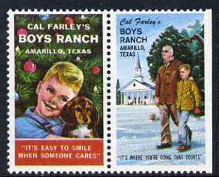 Cinderella - United States Boys Ranch, Amarillo, Texas se-tenant set of 2 labels unmounted mint (vert labels)