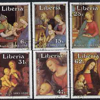 Liberia 1983 Christmas 500th Birth Anniversary of Raphael perf set of 6 fine cto used, SG 1557-62