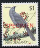 New Zealand 1982-89 Kokako $1 from Native Birds def set overprinted SPECIMEN unmounted mint, SG 1292s