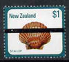 New Zealand 1975-81 Scallop Shell $1 (from def set) with horiz black line opt for PO training school use, unmounted mint, as SG 1103