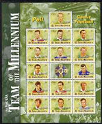 Ireland 1999 Gaelic Football Millennium Team perf sheetlet containing complete set of 15 values unmounted mint SG 1236a