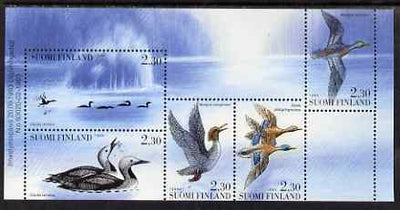 Finland 1993 Water Birds 11m50 booklet pane unmounted mint, SG 1333a