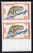 Congo 1972 Wild Animals 20f Potto imperf pair from limited printing unmounted mint as SG 338
