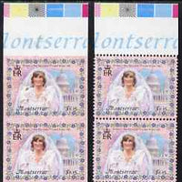 Montserrat 1998 Diana Princess of Wales $1.15 imperf pair plus matched normal pair, both unmounted mint but minor wrinkles, as SG 1109