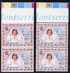 Montserrat 1998 Diana Princess of Wales $1.15 imperf pair plus matched normal pair, both unmounted mint but minor wrinkles, as SG 1109