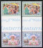 Montserrat 1998 Diana Princess of Wales $1.50 & $3.00 se-tenant imperf gutter pair plus matched perf gutter pair, both unmounted mint, most unusual being from uncut proof sheets as SG 1110-11