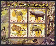 Malawi 2008 African Fauna perf sheetlet containing 4 values, each with Scout logo unmounted mint