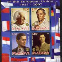Malawi 2008 European Union 50th Anniversary perf sheetlet containing 4 values unmounted mint