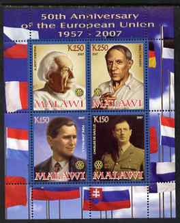 Malawi 2008 European Union 50th Anniversary perf sheetlet containing 4 values unmounted mint