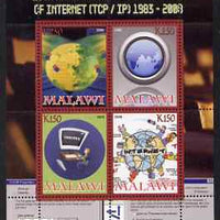 Malawi 2008 Internet 25th Anniversary perf sheetlet containing 4 values unmounted mint