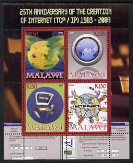 Malawi 2008 Internet 25th Anniversary perf sheetlet containing 4 values unmounted mint