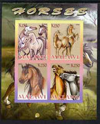 Malawi 2008 Horses imperf sheetlet containing 4 values unmounted mint