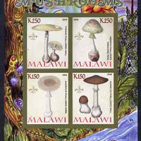 Malawi 2008 Fungi #1 imperf sheetlet containing 4 values, each with Scout logo unmounted mint