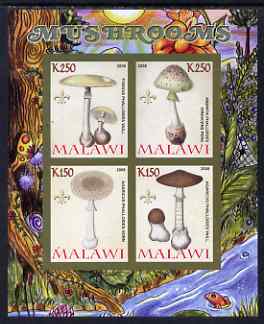 Malawi 2008 Fungi #1 imperf sheetlet containing 4 values, each with Scout logo unmounted mint
