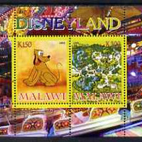 Malawi 2008 Disneyland perf sheetlet #1 containing 2 values unmounted mint