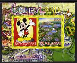 Malawi 2008 Disneyland perf sheetlet #2 containing 2 values unmounted mint