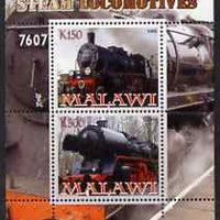 Malawi 2008 Steam Railways perf sheetlet #1 containing 2 values unmounted mint