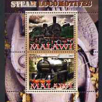 Malawi 2008 Steam Railways perf sheetlet #2 containing 2 values unmounted mint