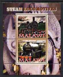 Malawi 2008 Steam Railways perf sheetlet #2 containing 2 values unmounted mint